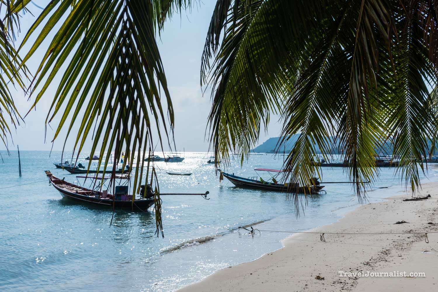 boats-Palm-Tree-beach-Koh-Samui-Resort-Thailand
